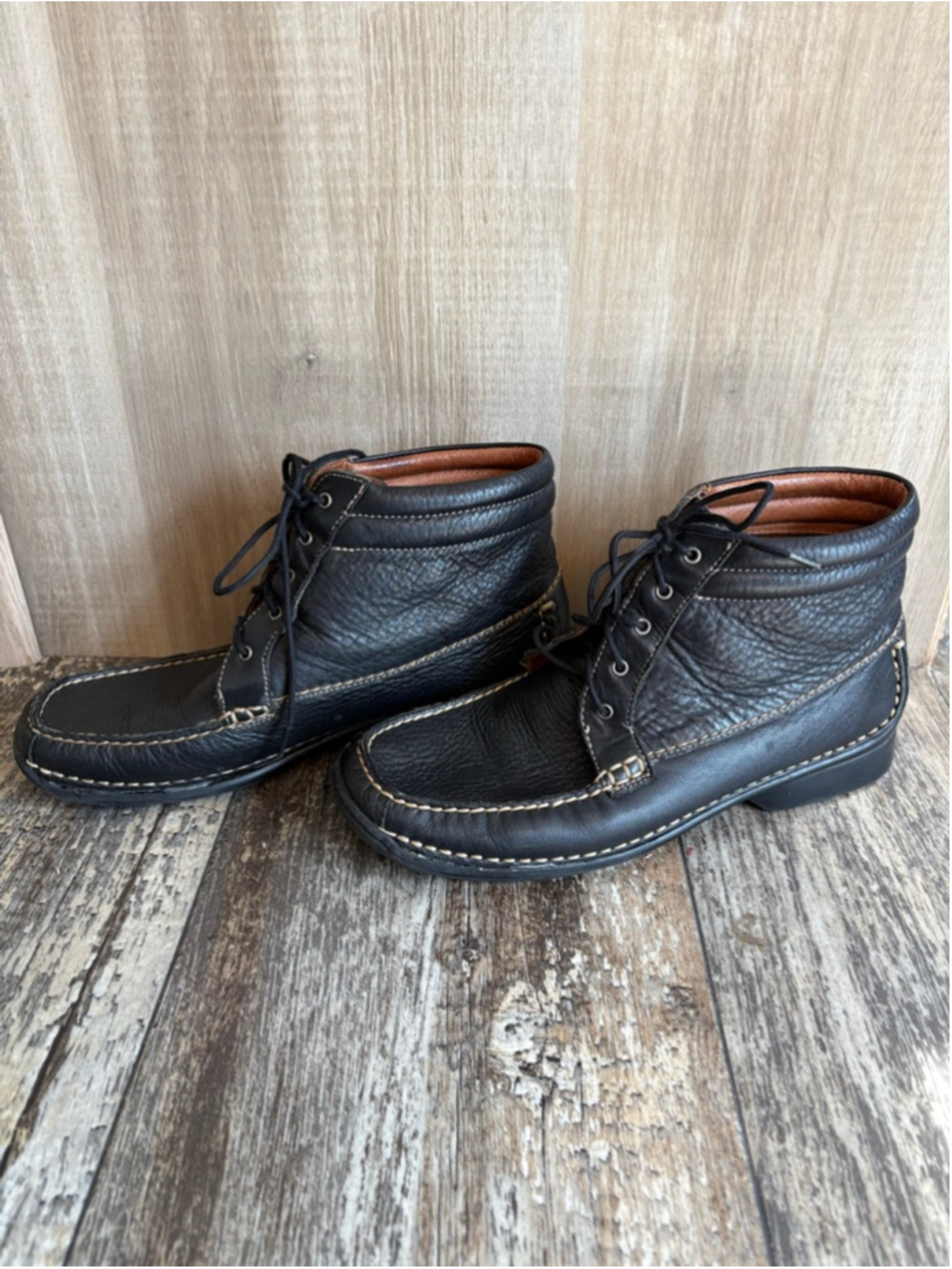 Hush Puppies Lincoln Leather Lace-Up Ankle Boots Men’s Size 9 - Picture 3 of 8